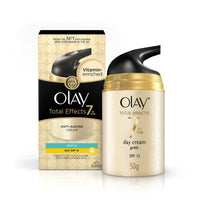 Olay Total Effects Anti Ageing Skin Cream (Moisturizer)| Fights 7 Signs of Ageing | With Niacinamide and Green Tea Extracts | Normal, Oily, Dry, Combination Skin | 50g (Gentle SPF15)