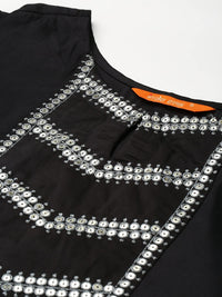 INDO ERA Women's  Cream Solid Viscose Straight Kurta Trouser With Dupatta Set