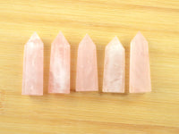 FHNP367 Natural Pink Rose Quartz, Clear Crystal, Black Obsidian Point Wands - 3 inch Healing Crystal 6 Faceted Prism Reiki Chakra Meditation Obelisk Tower Gift - Set of 3 Set of 3(obsidian+clear Quartz+rose Quartz)
