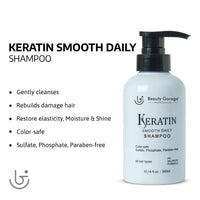 Beauty Garage Keratin Shampoo and Conditioner Combo | 300ml Each | Keratin Hair Care Kit for Women and Men | Sulphate & Phosphate Free | Repairs Damage & Reduces Frizz