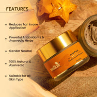 Mellow Herbals Jval Ayurvedic Face Pack | Natural Tan Removal & Skin Brightening | Infused with Turmeric, Sandalwood, Manjistha & Rose Petals | Evens Skin Tone & Enhances Glow | 50g
