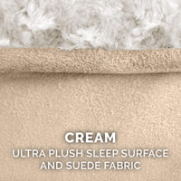 Furhaven Replacement Dog Bed Cover Ultra Plush Faux Fur & Suede Contour Luxe Lounger, Machine Washable - Cream, Jumbo (X-Large) Ultra Plush (Cream) 45.0