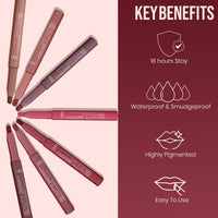 Beauty Berry Poppins Matte Lip Crayon Lipstick for Women | Long Lasting Non Transfer Retractable Lip Crayon | Smudge Proof & Waterproof Lipstick Enriched with Jojoba Oil & Vitamin E (Dusty Pink, 3g)