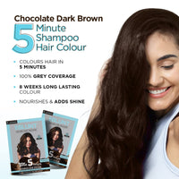 BBLUNT Chocolate Dark Brown 5 Minute Shampoo Hair Colour for 100% Grey Coverage - 20ml X 5