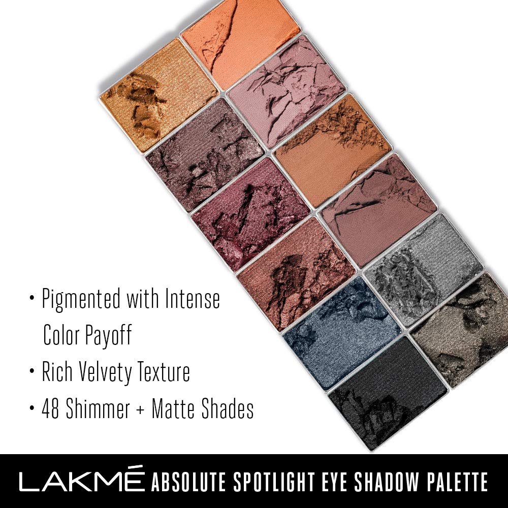 Lakmé Glitterati Chroma Chic Eye Shadow Powder Velvet Palette|| Stilettos|| 12 g, Multicolor