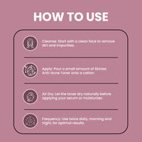 Skinaa Anti-Acne Toner | Minimizes Pores & Reduces Acne | Alcohol-Free Toner with Witch Hazel Extract & Glycolic Acid for Oily, Sensitive, and Acne-Prone Skin | 100 ml