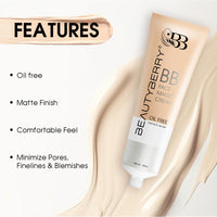 Beauty Berry BB Face Magic Cream Foundation – 60ml | Long Lasting, Matte Finish, Easily Blendable with Natural Coverage | Oil Free & Lightweight BB Cream for Women (Ivory)