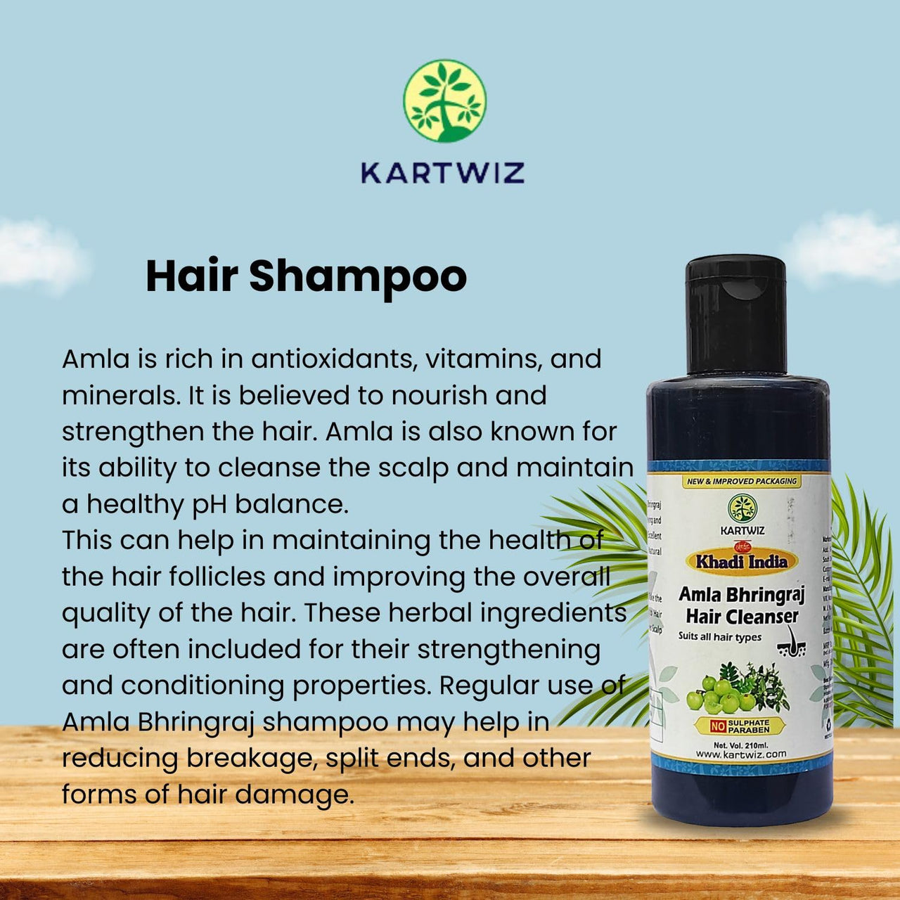 Khadi Natural Herbal Amla and Bhringraj Shampoo (840 ml)