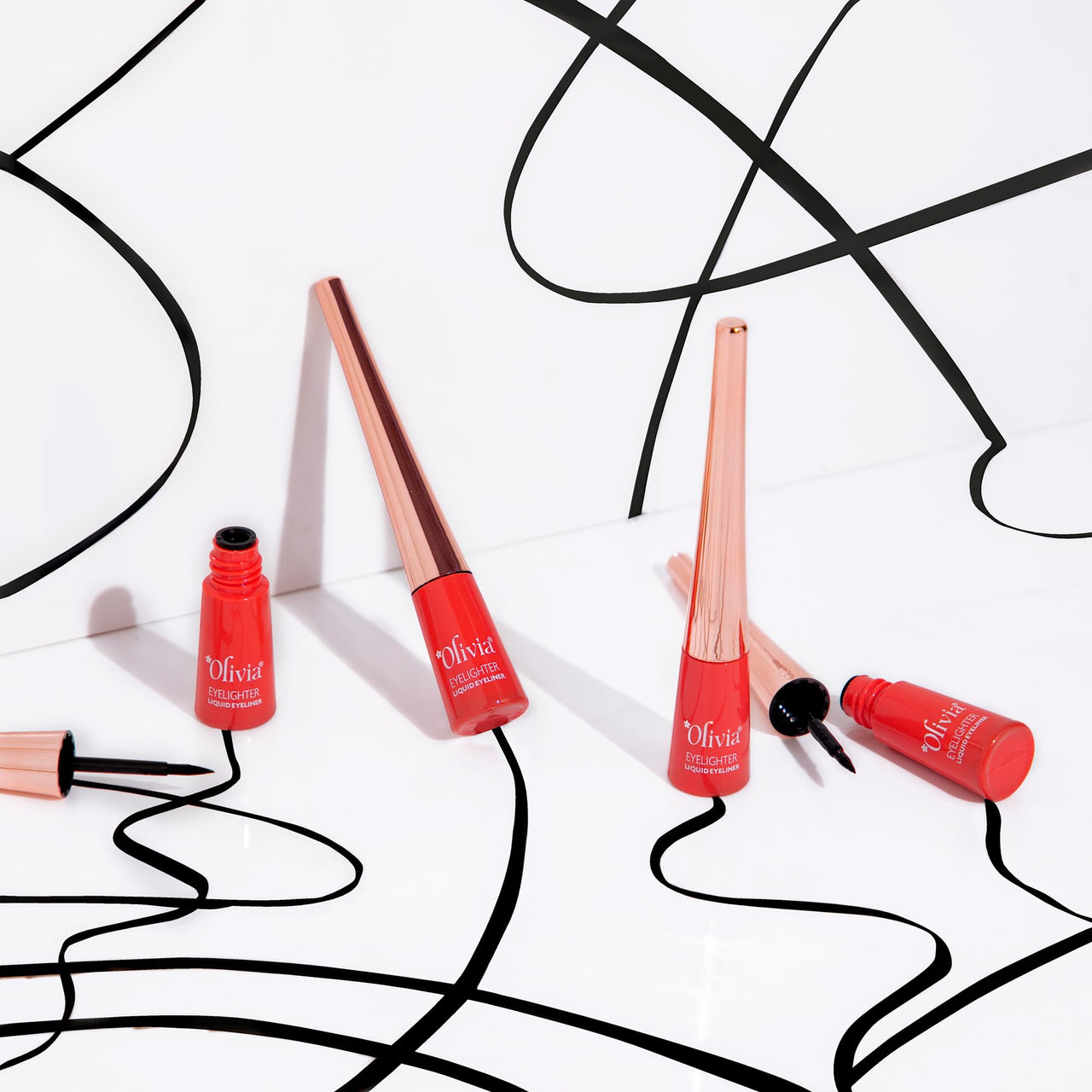 Olivia Intense Liquid Eyeliner - Black | Waterproof, Smudge-Proof, Long-Lasting Eyeliner for Women | Glossy Finish, Quick-Dry Formula, Precise Fine Tip | Eye Liner Makeup for Bold, Defined Eyes - 3ml