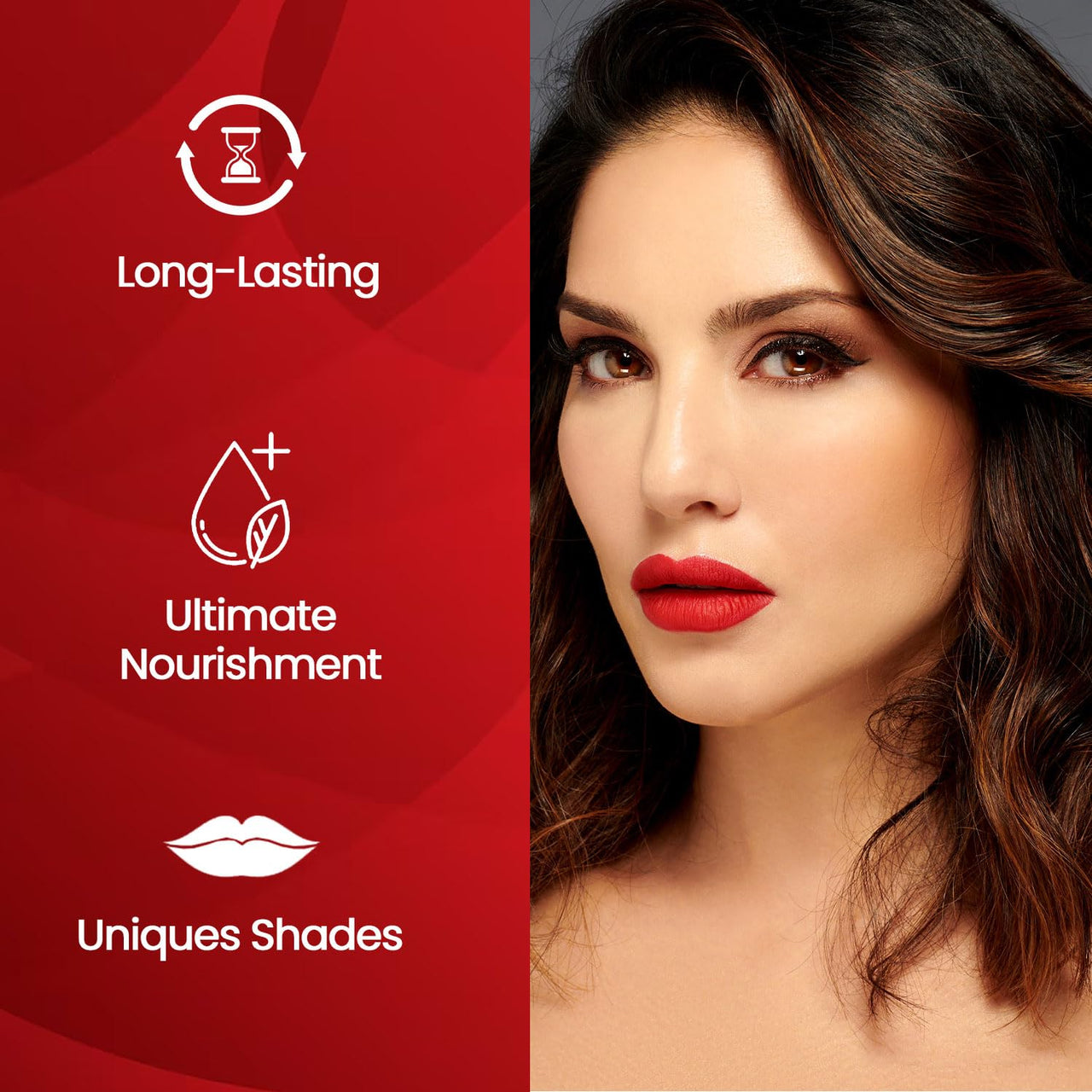 STARSTRUCK BY SUNNY LEONE Glossy Liquid Lip Color, Red | Highly Pigmented, Hi-Shine & Non-Sticky Formula | Lip Gloss For Girls, Women | Red Carpet
