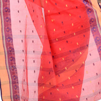 dB DESH BIDESH Women`s Traditional Bengal Tant Woven Minakari Kolka Design Pure Handloom Cotton Saree Without Blouse Piece
