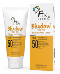 FIXDERMA Shadow Sunscreen SPF 50 Silicone Matte Cream PA+++, for Oily Skin-Acne Prone, Sun Screen Protector for Women & Men - 50Ml