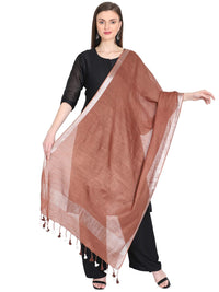 THE WEAVE TRAVELLER Women's  Solid Cotton Blend Dupatta
