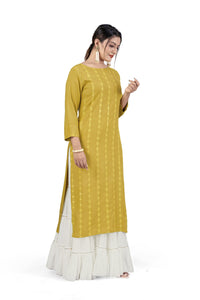 Fashion Dream Women Viscose Rayon Sequence Embroidered Straight Kurti