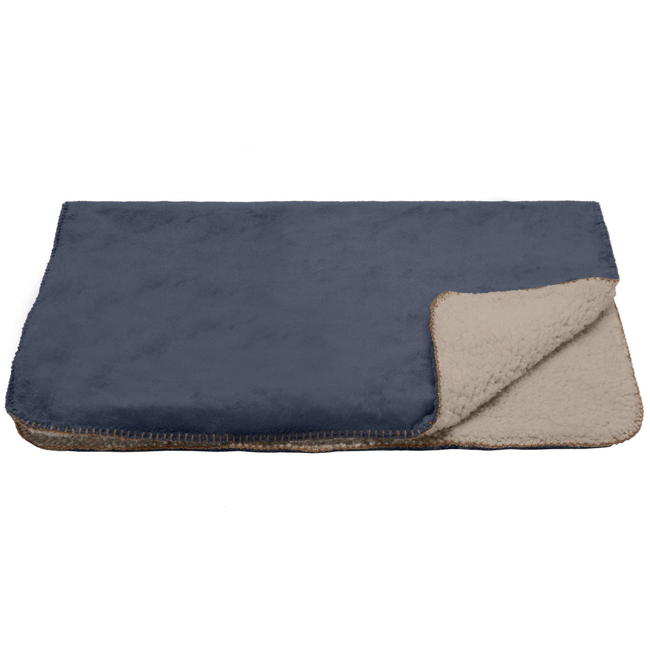 Furhaven Waterproof & Self-Warming Throw Blanket for Dogs & Indoor Cats, Washable & Reflects Body Heat - Terry & Sherpa Dog Blanket - Cozy Denim, Large
