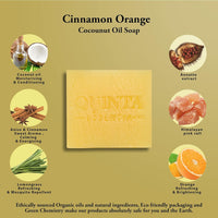 Quinta Essentia Organic Natural Cold Processed Bathing Soap with Cinnamon Orange for Brightening, Glowing & Nourishing Skin, Remove Dead Skin & Tanning 100gms (Pack of 2)