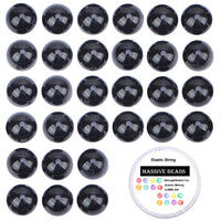 100Pcs Natural Crystal Beads Stone Gemstone Round Loose Energy Healing Beads with Free Crystal Stretch Cord for Jewelry Making (Tourmaline Black, 8MM) Tourmaline Black