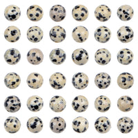 Bymitel 210pcs Natural Crystal Beads Stone Gemstone Round Energy Healing Loose Beads with Stretch Cord for Jewelry Making Bracelets Anklets (Dalmation Jasper, 4mm 210pcs) Dalmation Jasper