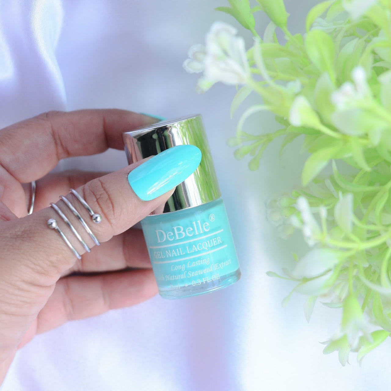 DeBelle Gel Nail Polish Peppermint Pudding (Mint Green Nail Paint)|Non UV - Gel Finish |Chip Resistant | Seaweed Enriched Formula| Long Lasting|Cruelty and Toxic Free| 8ml