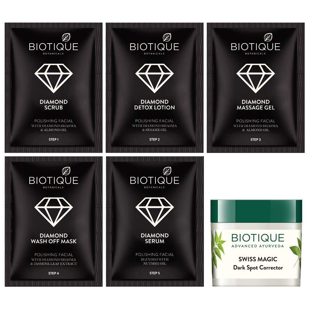 Biotique Bio Gold Radiance Facial Kit, 65 g & Biotique Bio Diamond Facial Kit, 65g