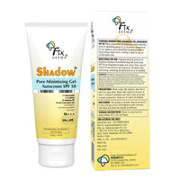 Fixderma Shadow Pore Minimizing Gel Sunscreen SPF 50 PA+++ with 4% Niacinamide, For UVA & UVB Protection | Sunscreen SPF 50 for Oily & Acne Prone Skin | Lightweight, No White Cast, Non-Greasy - 50GM