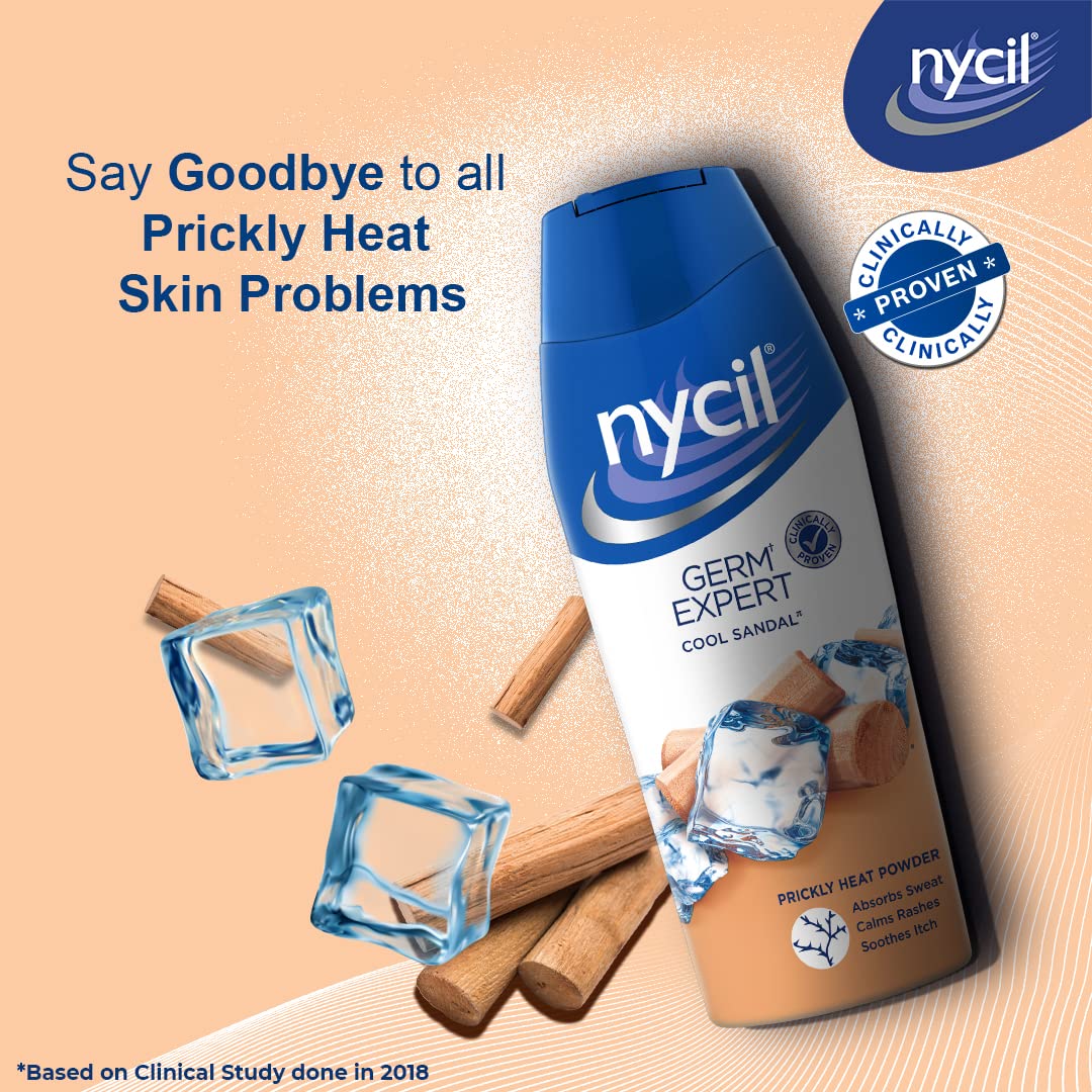 Nycil Cool Sandal Prickly Heat Talcum Powder, 150g (Cool Herbal 60g Free)