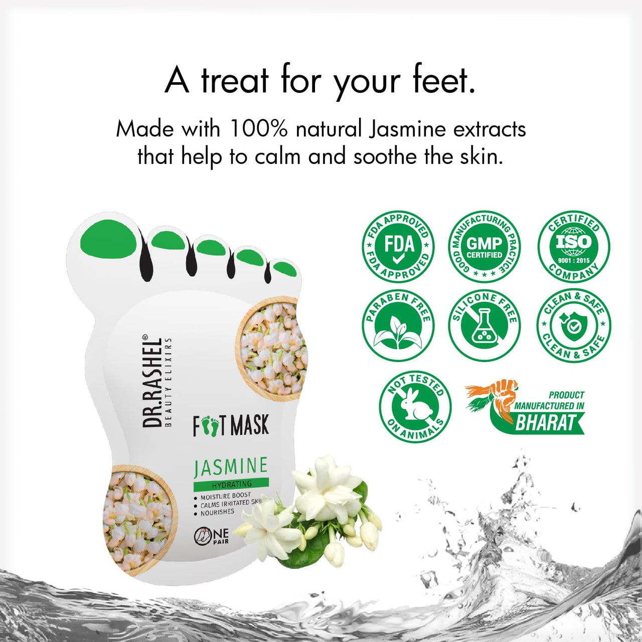 Dr.Rashel Jasmine Peeling Mask for Cracked Feet | Dead Skin Remover | Heel Peel Pedicure | At Home Foot Care | Lavender | Exfoliant Foot Crack Mask with Moisturising Agents
