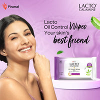 Lacto Calamine Oil Control Face Wipes | 30 N each- Pack of 4 | Wet Wipes for Face With Neem, Aloe Vera & Niacinamide | Makeup Remover Wipes | Hydrating, Refreshing, Soothing | Pararben & Alcohol Free