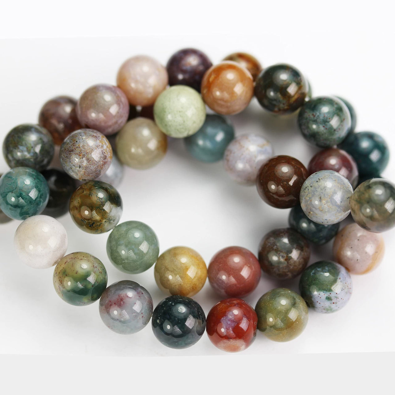 Indian 8mm Agate Beads Gemstone Beads for Jewelry Making Energy Healing Crystals Jewelry Chakra Crystal Jewerly Making Supplies 15.5inch About 46-48 Beads Indian Agate