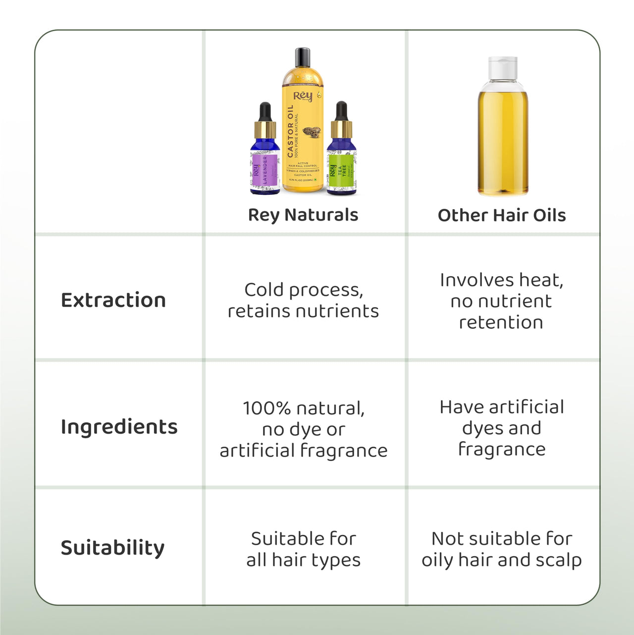 Rey Naturals Cold Pressed Castor Oil For Hair Growth (200ml), Tea Tree Oil For Hair and Lavender Oil For Hair Growth & Shiny Hair (15ml Each) | Lavender Essential Oil DiffuserTea tree Oil For Face &