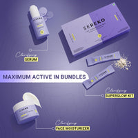 Sereko Advanced Active Vitamin C Skin Regime Kit Combo | 50X Vitamin C Face Moisturiser 50 ml, Clarifying Serum 30 ml & Super Glow Collagen Powder - 30 Sachet x 4g