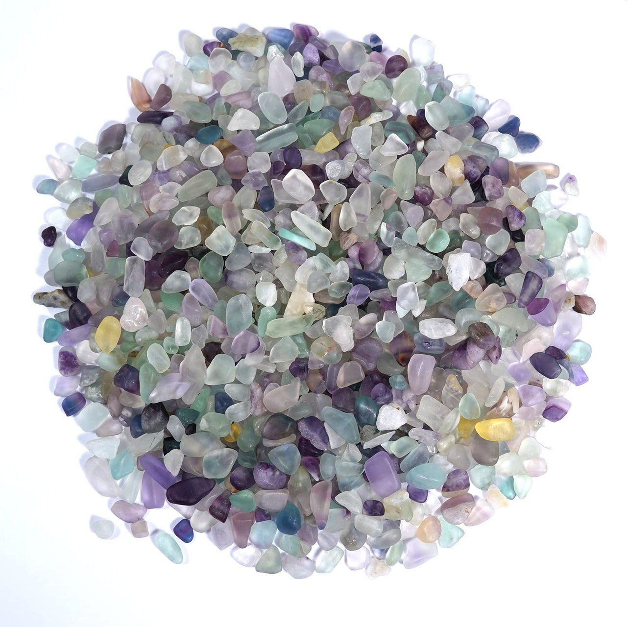 gemshan 2lb Rose Quartz Chips Natural Crushed Crystal Chip Bulk 7mm-9mm Tumble Healing Crystal Stone for Aquarium Vase Plant Decoration Jewelry DIY (Fluorite) Fluorite