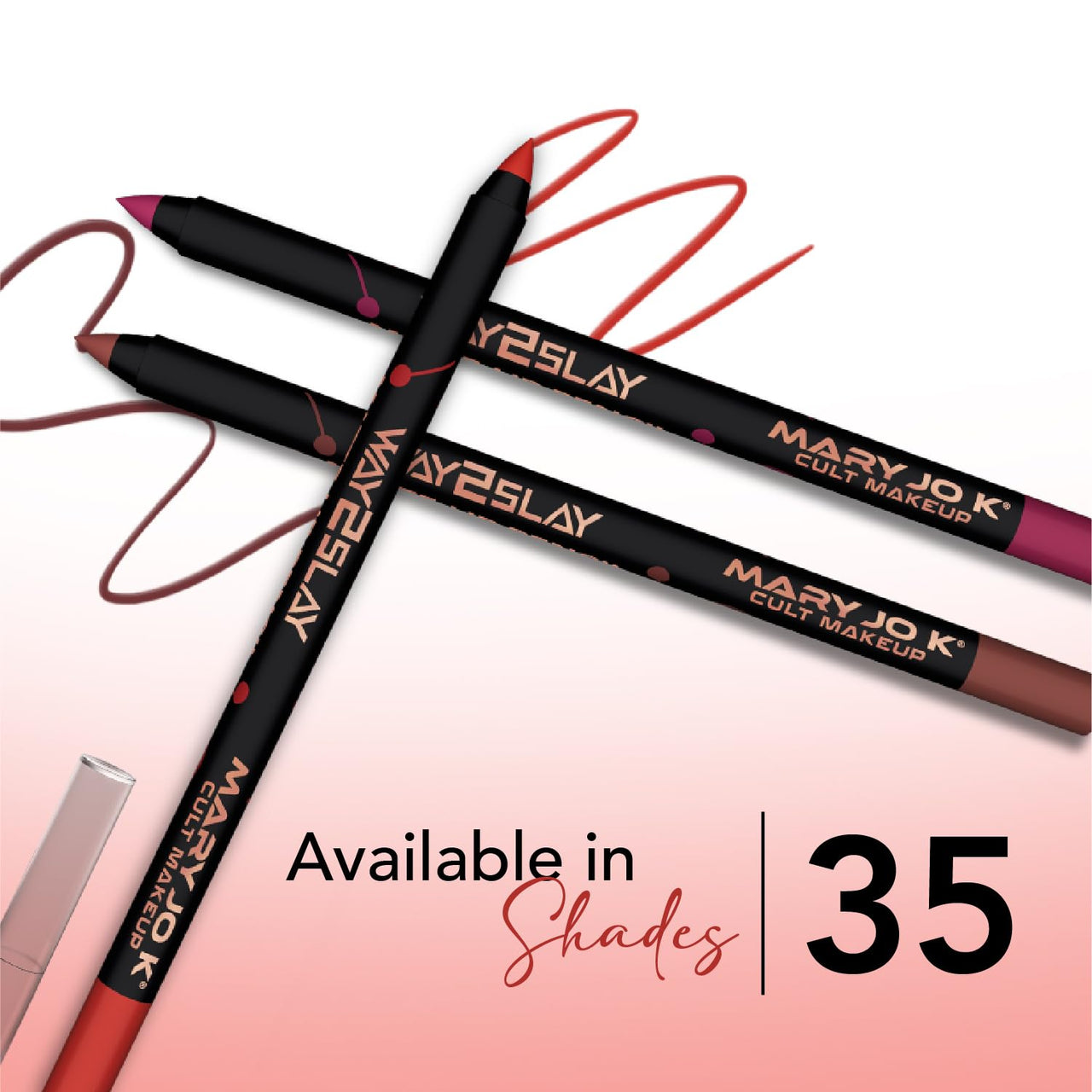 MARY JO K Matte Lip Pencil, Perfect Red, One-Stroke High Definition Colour, Smudge-Proof Formula
