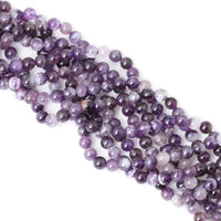 CHEAVIAN 45PCS 8mm Natural Dog Teeth Amethyst Gemstone Round Loose Beads Crystal Energy Stone Healing Power for Jewelry Making 1 Strand 15