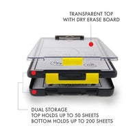 Dexas Clearview Clipcase Clipboard, 13.75 x 9.5 in, Gray/Yellow. See Papers Clearly Outdoors, Stay Organized and Dry. Ideal for Coaching, Teaching, homeschooling, Art, Trades, and Medical pros. Yellow