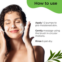 Pilgrim Tea Tree Clear Skin Combo | Tea Tree & 1% Salicylic acid Foaming Face wash with brush 120ml, Tea Tree & 2% Niacinamide toner 100ml | For Deep Cleanse & Tighten Pores | for Women & Men