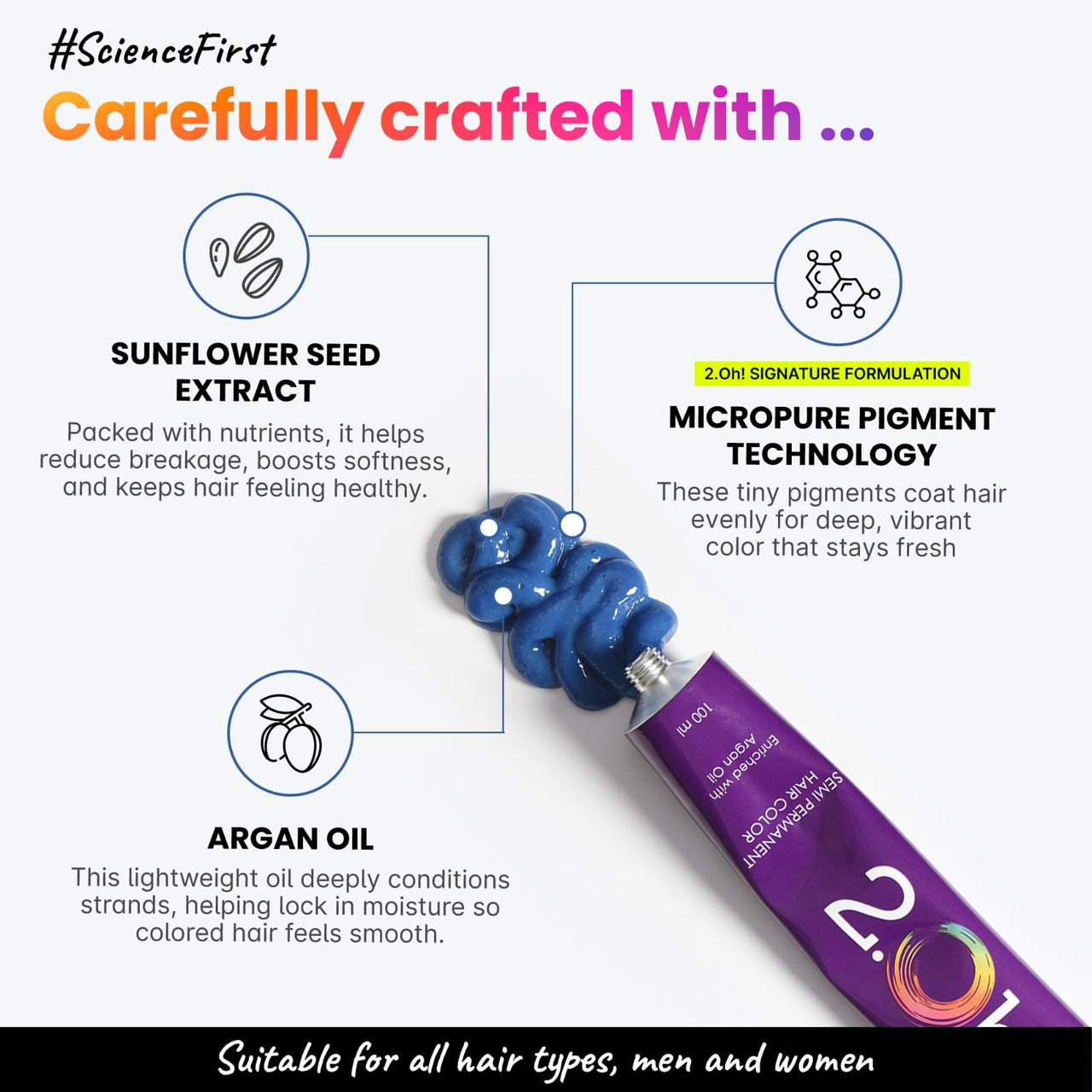 2.Oh! Italian- Hazelnut Brown Hair Color For Women & Men | Ammonia-Free DIY Semi Permanent Hair Color | Enriched with Argan Oil | Lasts upto 12-15 Washes