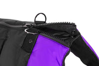 Gooby Padded Vest Dog Jacket - Purple, Large - Warm Zip Up Dog Vest Fleece Jacket with Dual D Ring Leash - Winter Water Resistant Small Dog Sweater - Dog Clothes for Small Dogs and Medium Dogs Large Chest (20.25