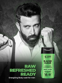 Beardo Body Acne Clear Body Wash for Men 200 ml | With Neem, Tea Tree and Salicylic Acid | Clean Clear Skin | For Body Acne and Skin Purification | B-acne