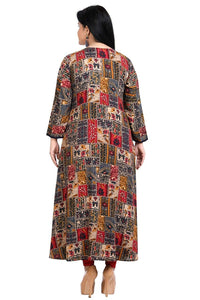Zen Women's  A-Line Rayon Embroidered Kurta Plus Size 48-58 (Size up to 9XL)