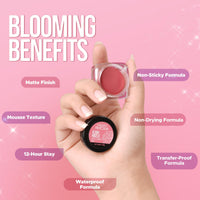 Hilary Rhoda Bloom Mousse Lip N Cheek Tint | Waterproof & Smudge-Proof | 12-Hour Stay | Non-Drying Formula | Mousse Texture | Matte Finish - 5g (Coffee Cream - Shade 04)