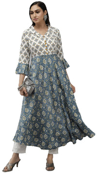 Yash Gallery Women's  Viscose Rayon Floral Anarkali Kurta for Women