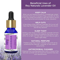 Rey Naturals Pure Lavender Essential Oil & Rosemary Oil For Hair Growth, Aromapathy, Stress & Pain Relief | Essential Oil For Hair, Face & Skin | Suitable For Diffuser | For Men And Women - 15 * 3