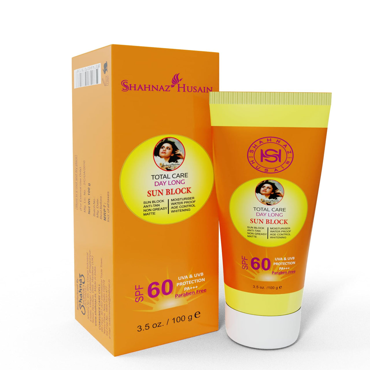 Shahnaz Husain Sun Block Sun Protective Cream SPF 60 - 100 Grams Cream