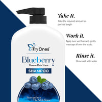 TryOnes Strong Shampoo - 1000 ml | For Damage Repair and Weak Hair, rich with Blue Berry extract, Helps with itching, irritation | Paraben Free Shampoo