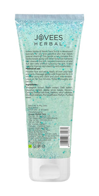 Jovees Herbal Jojoba & Neem Face Scrub | With Neem & Wheatgerm Extract | For Oily to Sensitive Skin | Gently Removes Dead Skin | Reduces Signs Of Premature Ageing 100 G