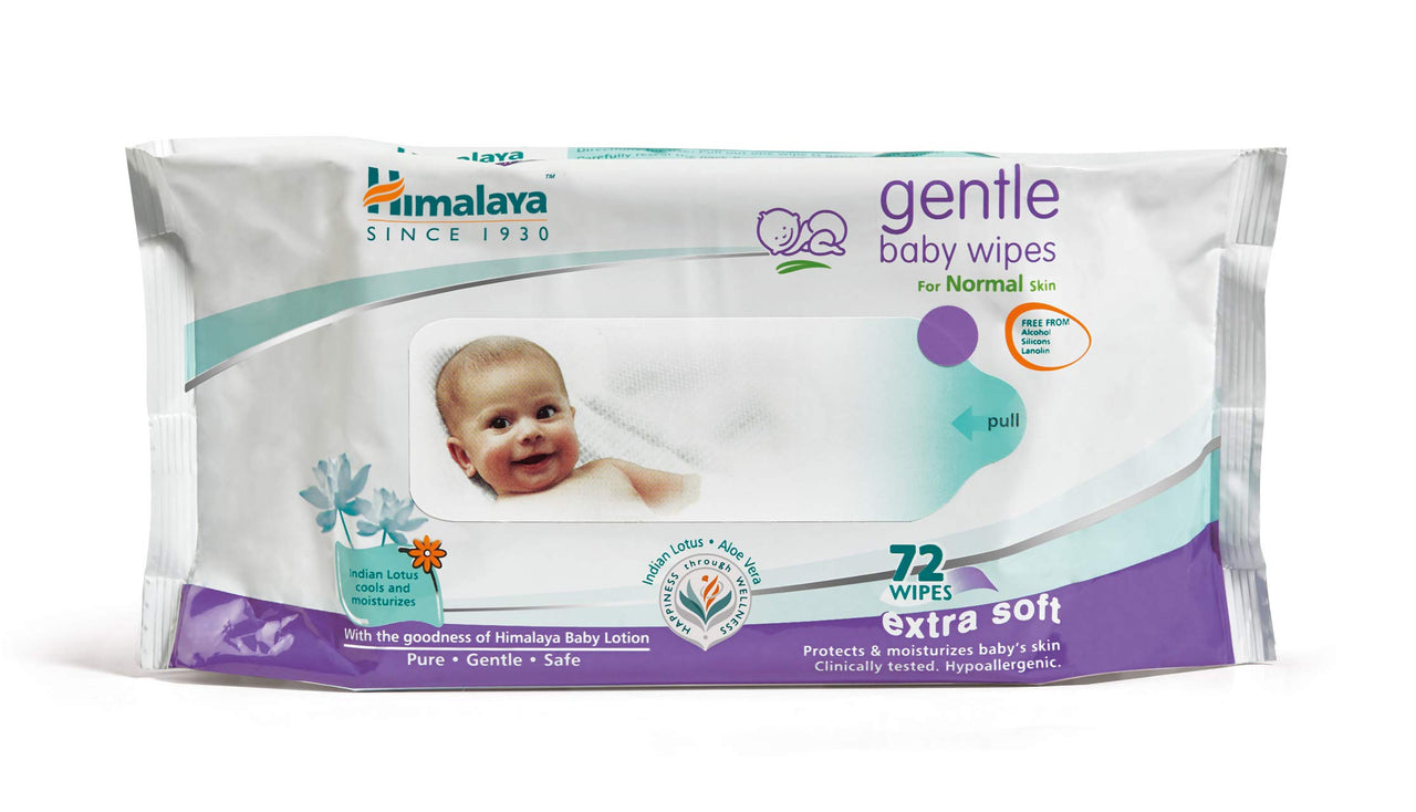 Himalaya Baby Massage Oil (500ml) & Himalaya Gentle Baby Wipes, 72 Wipes