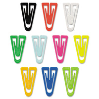 Advantus PC0600 Paper Clips, Plastic, Large (1-3/8-Inch ), Assorted Colors, 200/Box Large - 1-3/8
