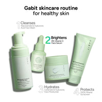 Gabit 8% Vitamin C Face Serum for Glowing Skin | Brightening Serum for Dark Spots, Tanned & Dull Skin; Hydrates | Alpha Arbutin, Hyaluronic, Ferulic, CiCa, Prebiotic, Probiotic | Oil & PEG free |30 ml