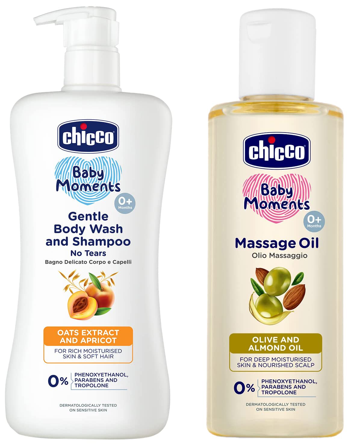 Chicco Gentle Bodywash & Shampoo 500Ml With Massage Oil 200Ml